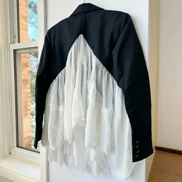 NWT Free People Ballet School Blazer Jacket Ruffle Embroidered Collared Medium - Picture 12 of 15